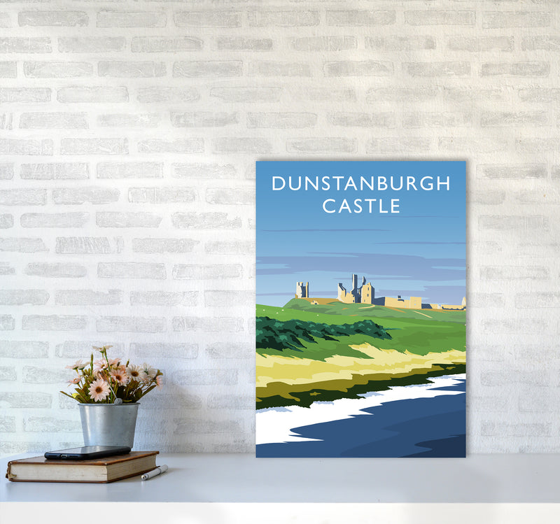 Dunstanburgh Castle portrait Travel Art Print by Richard O'Neill A2 Black Frame