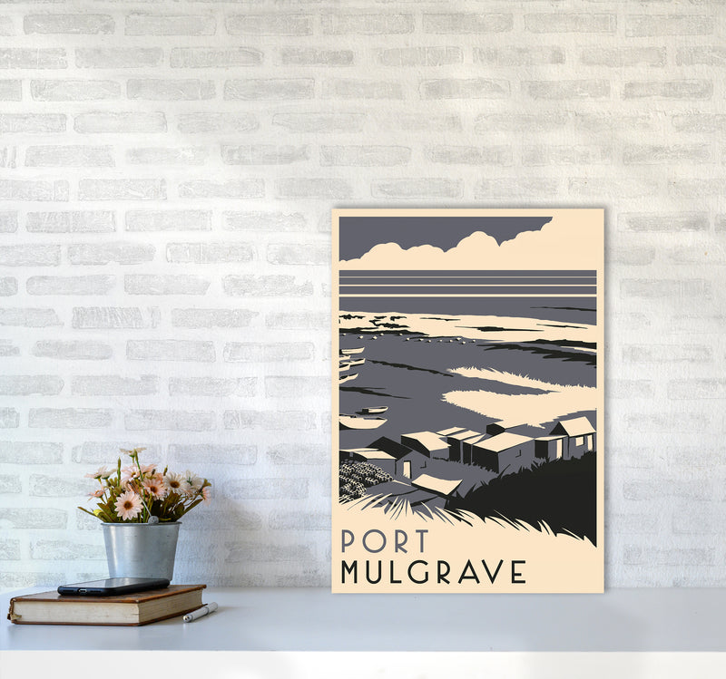 Port Mulgrave portrait Travel Art Print by Richard O'Neill A2 Black Frame