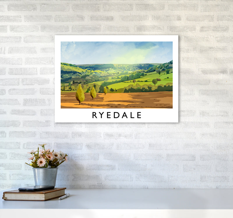 Ryedale Travel Art Print by Richard O'Neill A2 Black Frame