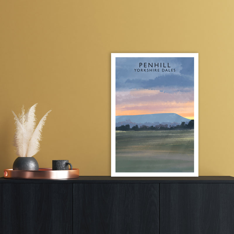 Penhill 3 Portrait Travel Art Print by Richard O'Neill A2 Black Frame