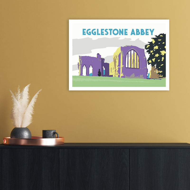 Egglestone Abbey Travel Art Print by Richard O'Neill A2 Black Frame