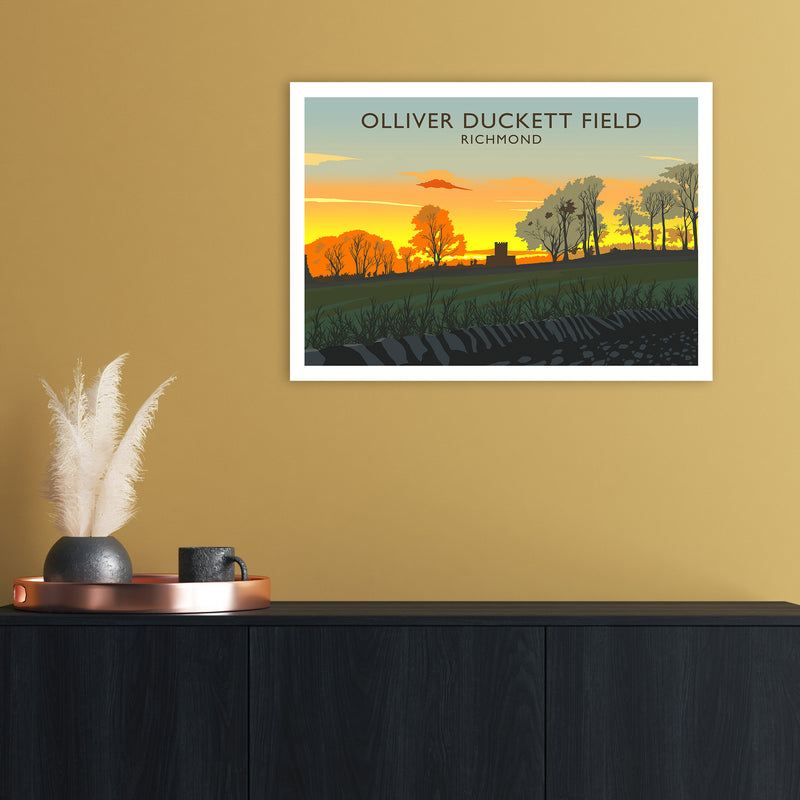 Olliver Duckett Field Travel Art Print by Richard O'Neill A2 Black Frame