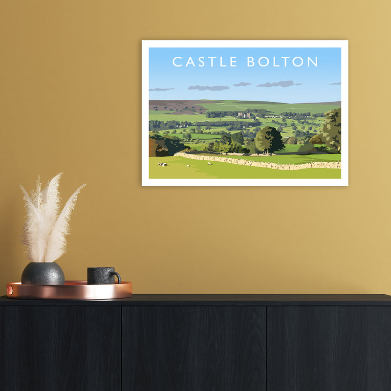 Castle Bolton Travel Art Print by Richard O'Neill A2 Black Frame