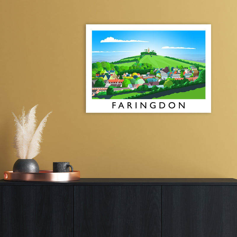 Faringdon Travel Art Print by Richard O'Neill A2 Black Frame