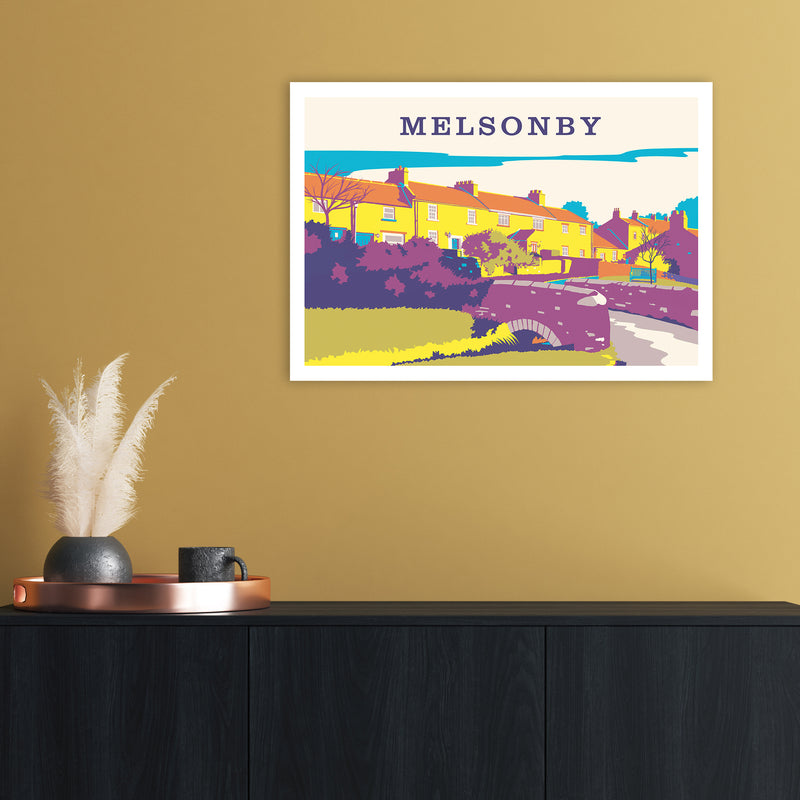 Melsonby Travel Art Print by Richard O'Neill A2 Black Frame