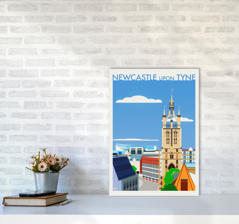 Newcastle upon Tyne 2 (Day) Travel Art Print by Richard O'Neill A2 Black Frame