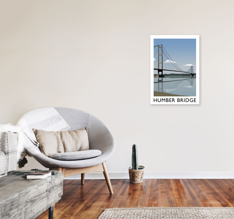 Humber Bridge Framed Digital Art Print by Richard O'Neill A2 Black Frame