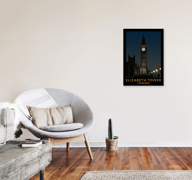 Elizabeth Tower by Richard O'Neill A2 Black Frame