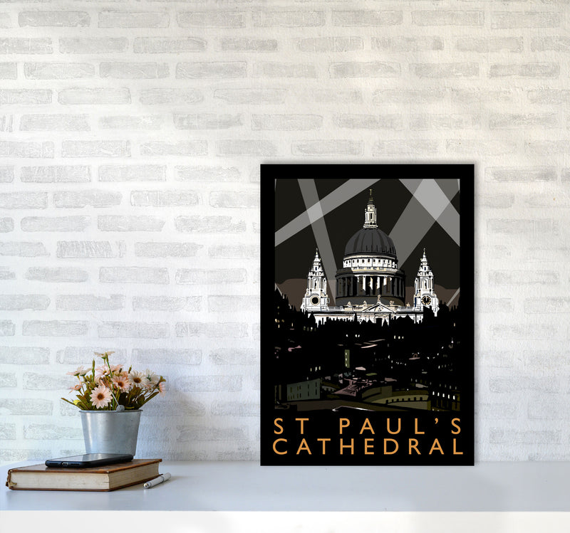 St Paul's Cathedral London Framed Digital Art Print by Richard O'Neill, Wooden Framed Wall Art A2 Black Frame