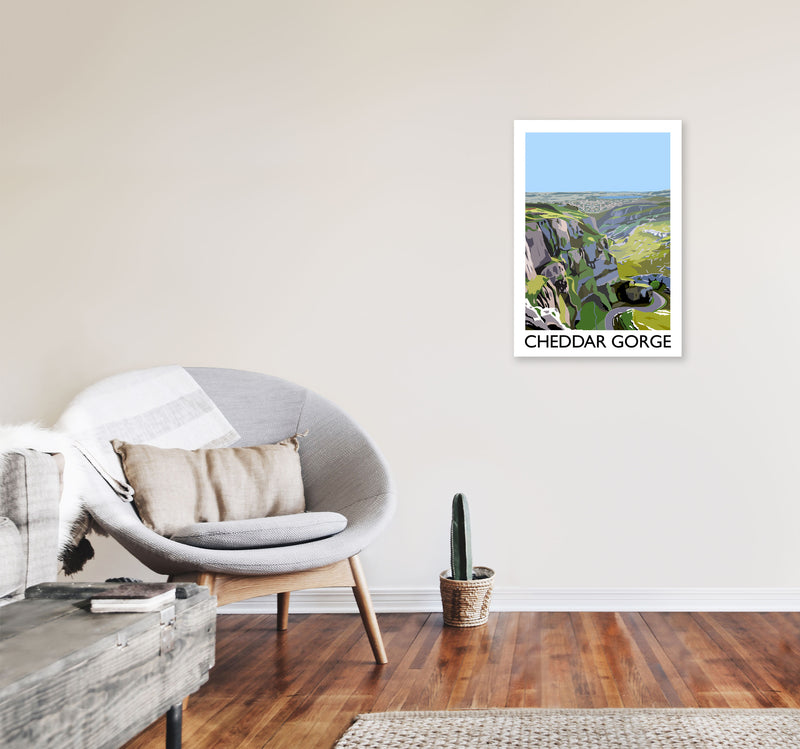 Cheddar Gorge Art Print by Richard O'Neill A2 Black Frame
