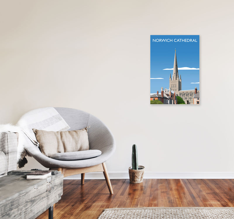 Norwich Cathedral Art Print by Richard O'Neill A2 Black Frame