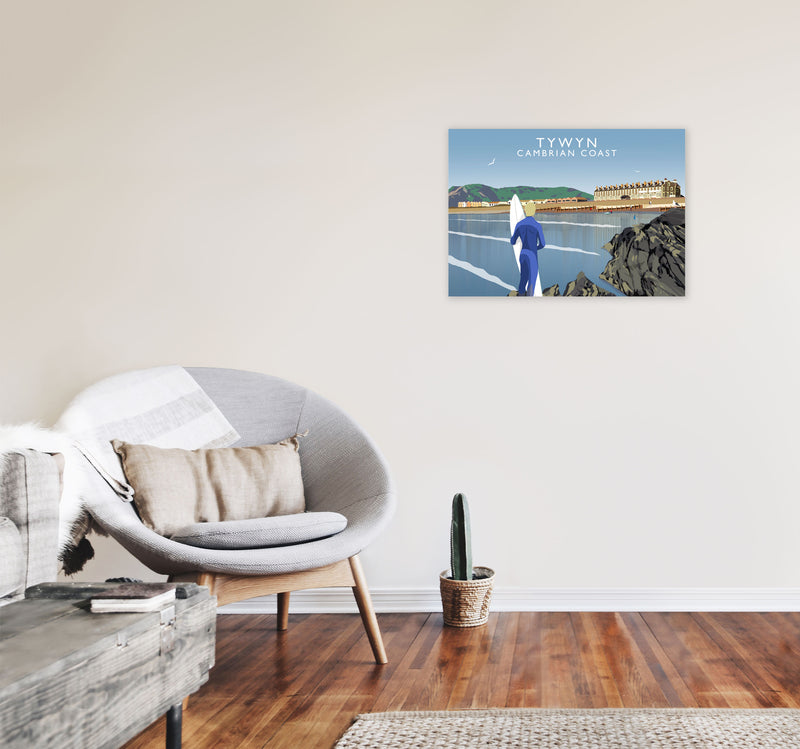 Tywyn Cambrian Coast Framed Digital Art Print by Richard O'Neill A2 Black Frame