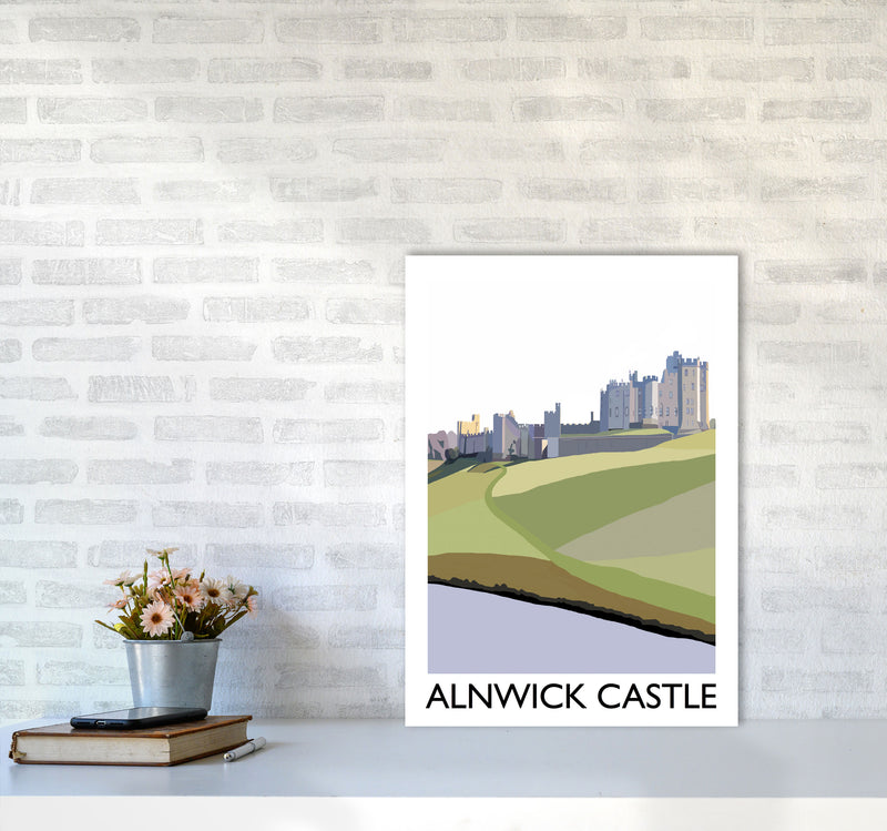 Alnwick Castle Portrait by Richard O'Neill A2 Black Frame