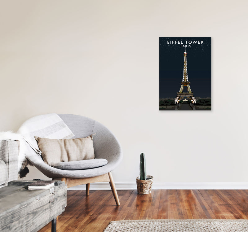 Eiffel Tower Night by Richard O'Neill A2 Black Frame