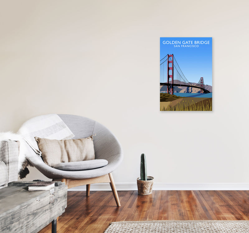 Golden Gate Bridge Portrait by Richard O'Neill A2 Black Frame