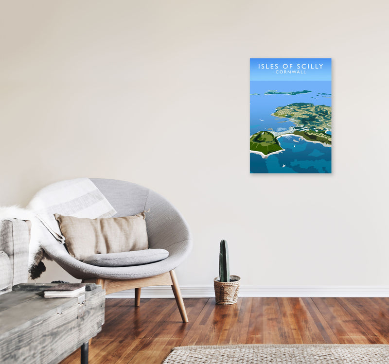 Isles of Scilly Cornwall Art Print by Richard O'Neill A2 Black Frame