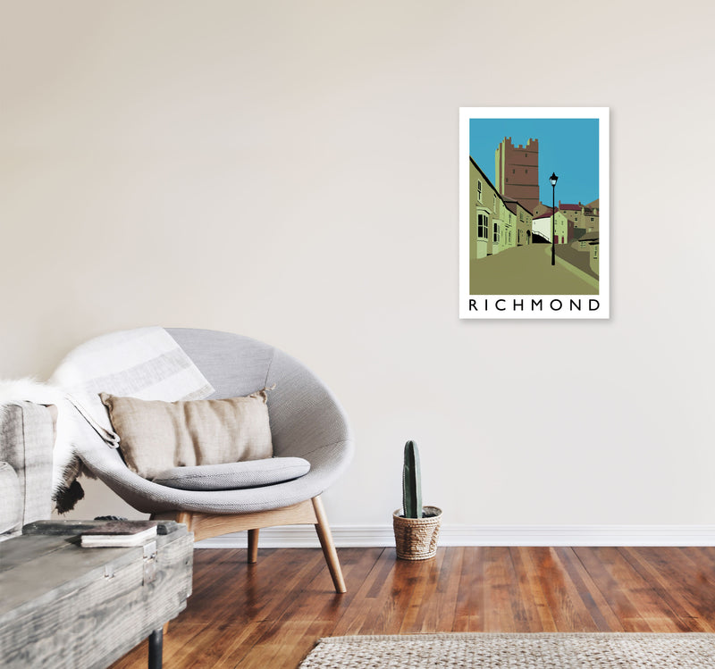 Richmond Travel Art Print by Richard O'Neill, Framed Wall Art A2 Black Frame