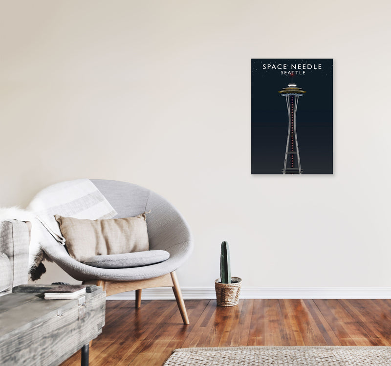 Space Needle Seattle Art Print by Richard O'Neill A2 Black Frame