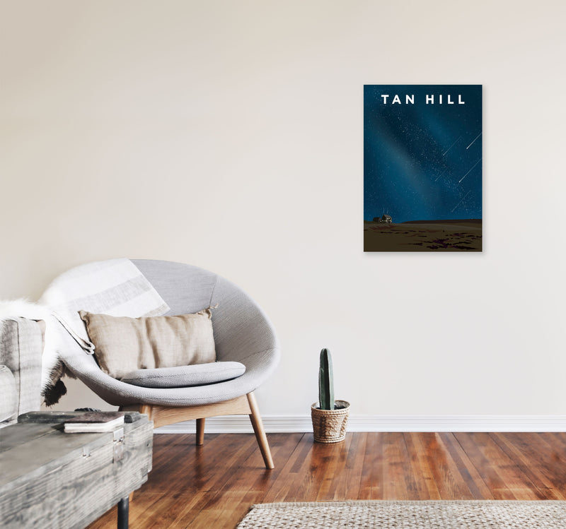 Tan Hill Travel Art Print by Richard O'Neill, Framed Wall Art A2 Black Frame