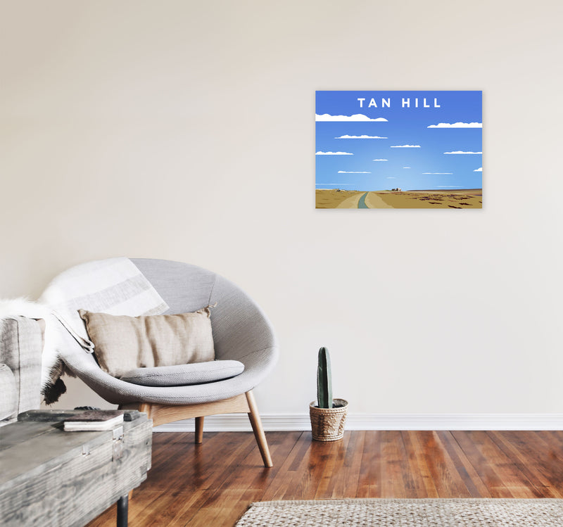 Tan Hill Digital Art Print by Richard O'Neill, Framed Wall Art A2 Black Frame