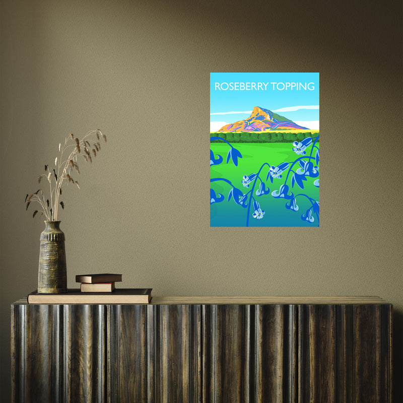 Roseberry Topping (bluebells) portrait by Richard O'Neill A2 Print Only