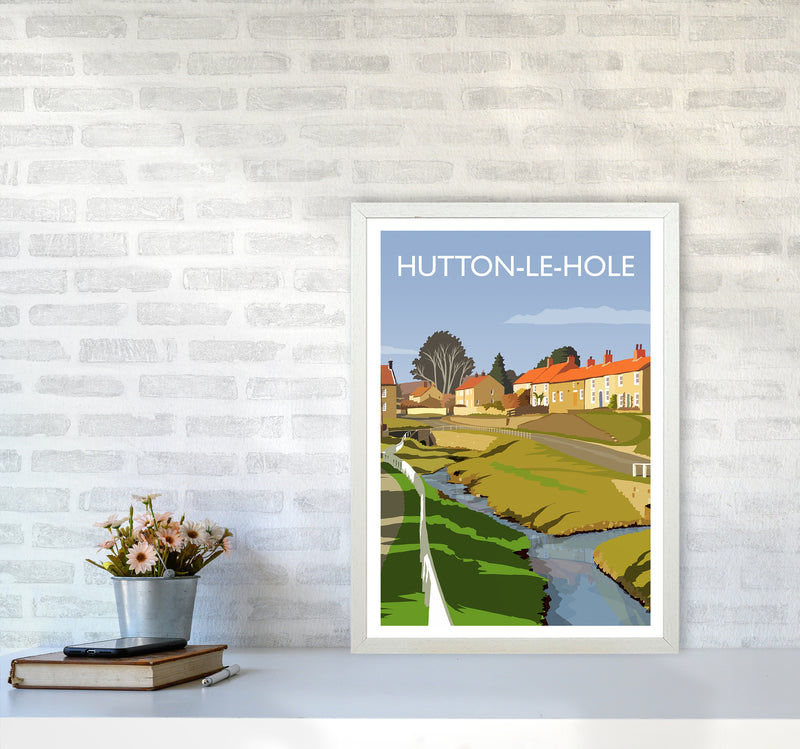 Hutton-Le-Hole Portrait Art Print by Richard O'Neill A2 Oak Frame