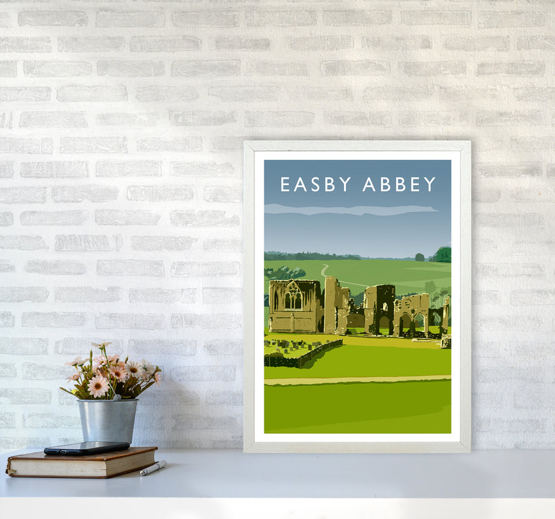 Easby Abbey Portrait Art Print by Richard O'Neill A2 Oak Frame