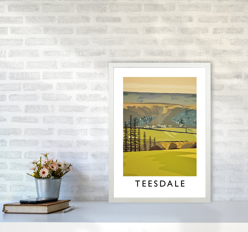 Teesdale Portrait Art Print by Richard O'Neill A2 Oak Frame