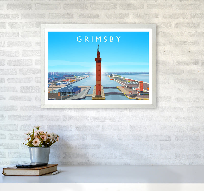 Grimsby Art Print by Richard O'Neill A2 Oak Frame