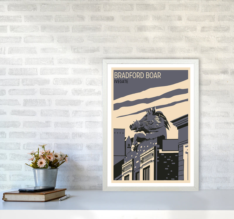 Bradford Boar Art Print by Richard O'Neill A2 Oak Frame