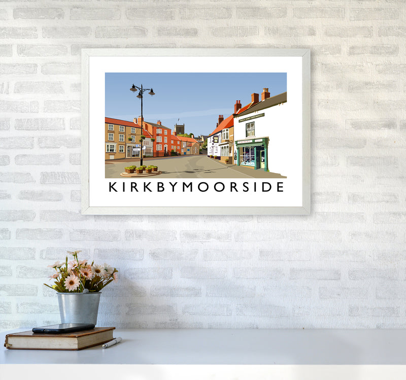 Kirkbymoorside Art Print by Richard O'Neill A2 Oak Frame