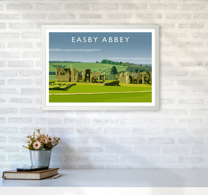 Easby Abbey Art Print by Richard O'Neill A2 Oak Frame