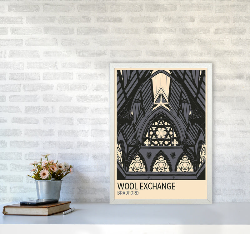 Wool Exchange, Bradford Travel Art Print by Richard O'Neill A2 Oak Frame