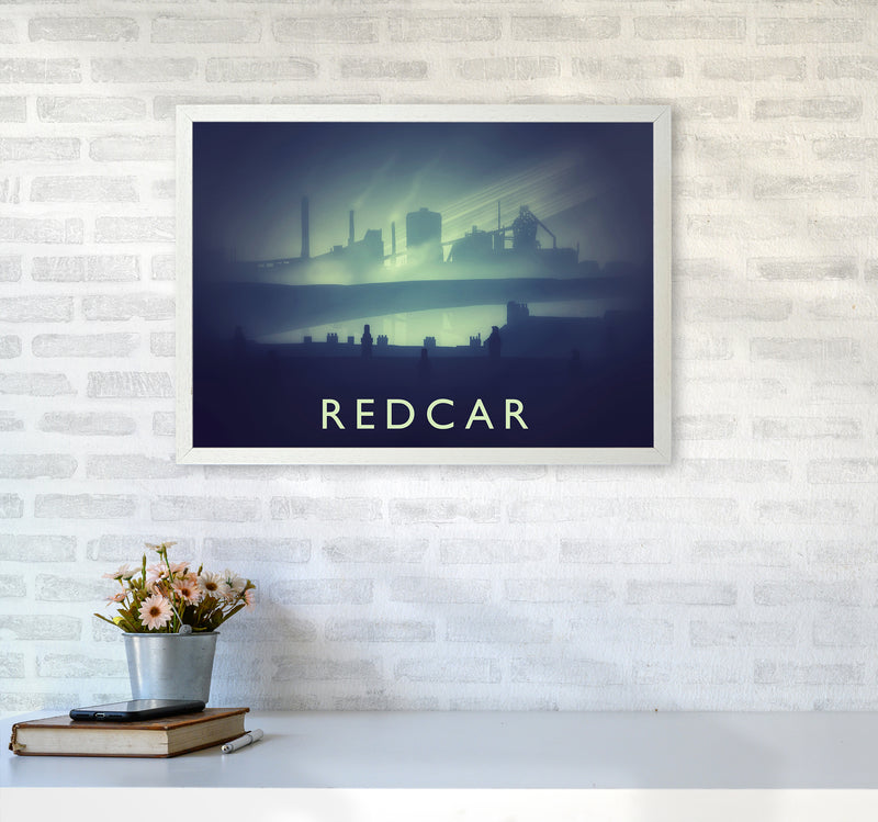 Redcar (night) Travel Art Print by Richard O'Neill A2 Oak Frame