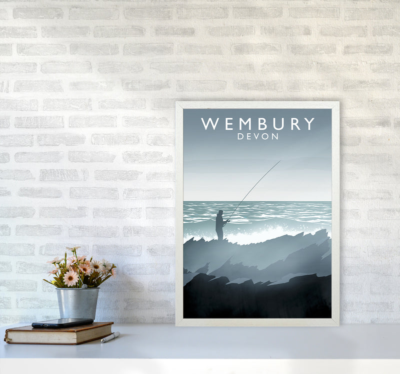 Wembury portrait Travel Art Print by Richard O'Neill A2 Oak Frame