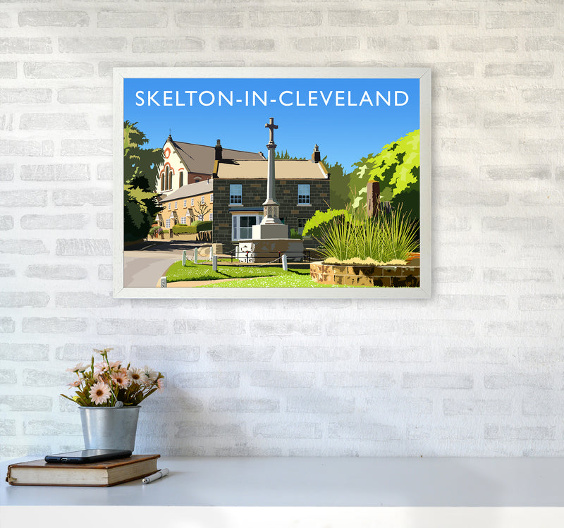 Skelton-in-Cleveland Travel Art Print by Richard O'Neill A2 Oak Frame