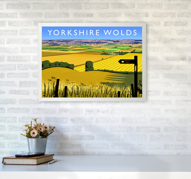 Yorkshire Wolds Travel Art Print by Richard O'Neill A2 Oak Frame