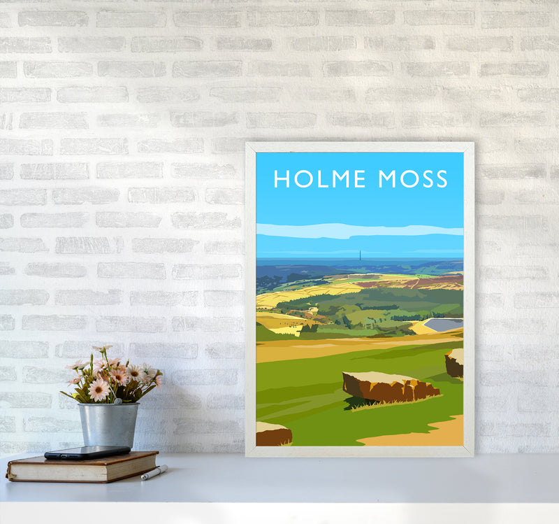 Holme Moss portrait Travel Art Print by Richard O'Neill A2 Oak Frame