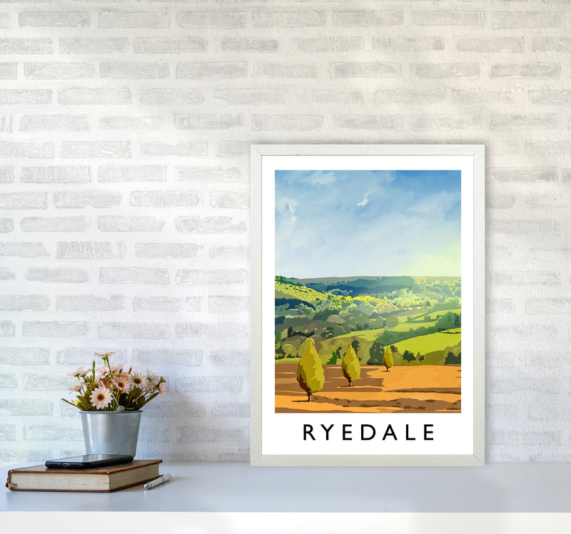 Ryedale portrait Travel Art Print by Richard O'Neill A2 Oak Frame