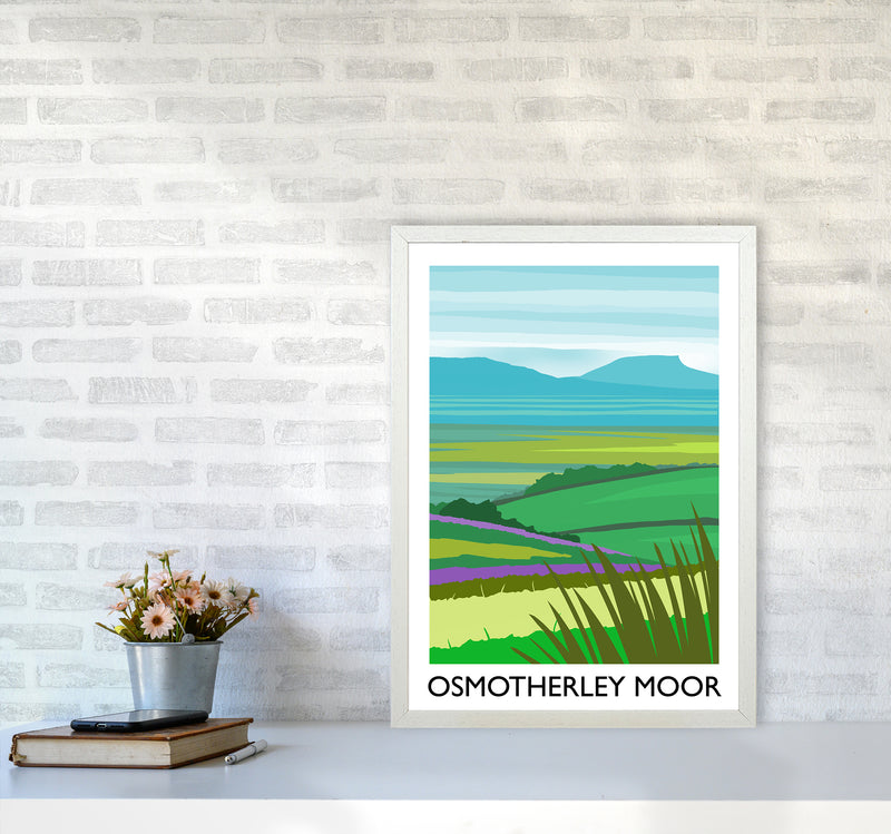 Osmotherley Moor portrait Travel Art Print by Richard O'Neill A2 Oak Frame