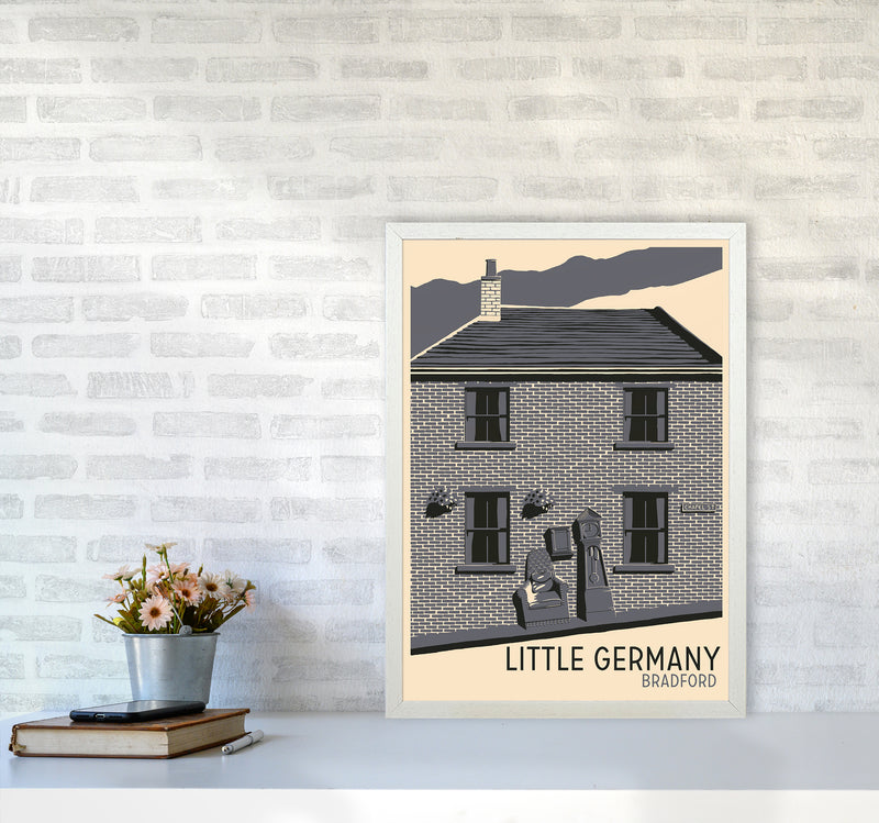 Little Germany, Bradford Travel Art Print by Richard O'Neill A2 Oak Frame