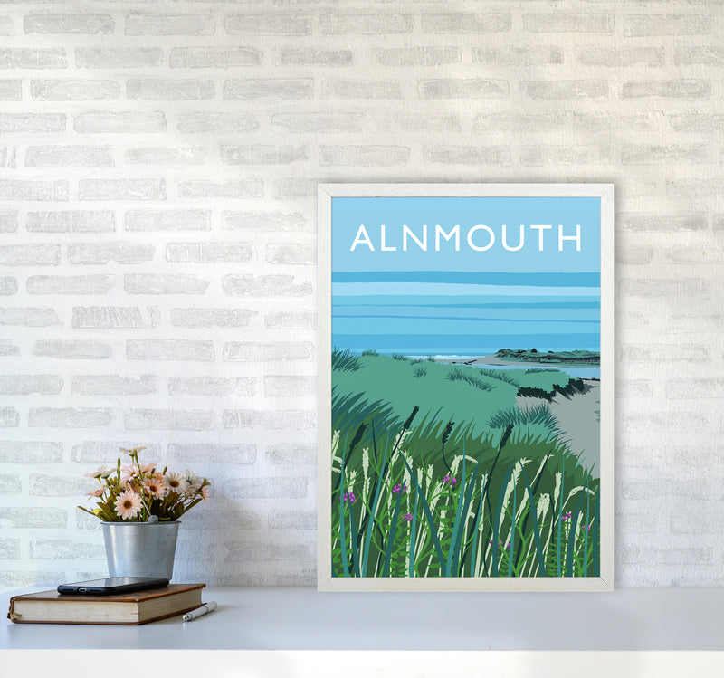 Alnmouth portrait Travel Art Print by Richard O'Neill A2 Oak Frame