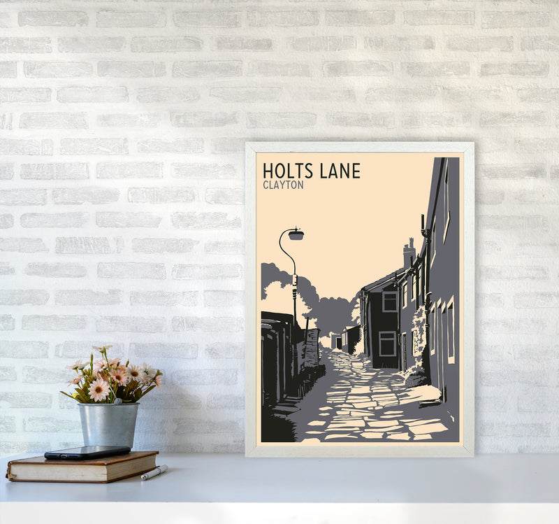 Holts Lane, Clayton Travel Art Print by Richard O'Neill A2 Oak Frame