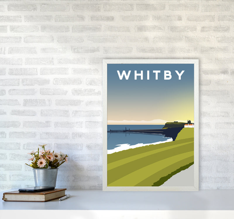 Whitby 5 portrait Travel Art Print by Richard O'Neill A2 Oak Frame