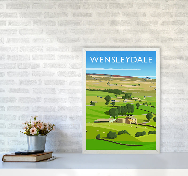 Wensleydale 3 portrait Travel Art Print by Richard O'Neill A2 Oak Frame