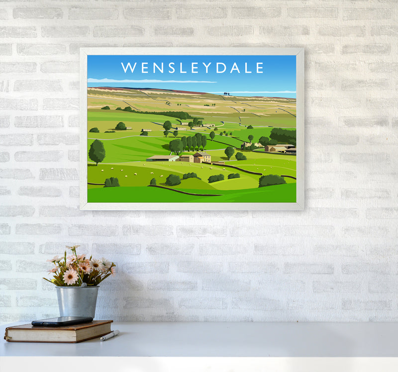 Wensleydale 3 Travel Art Print by Richard O'Neill A2 Oak Frame