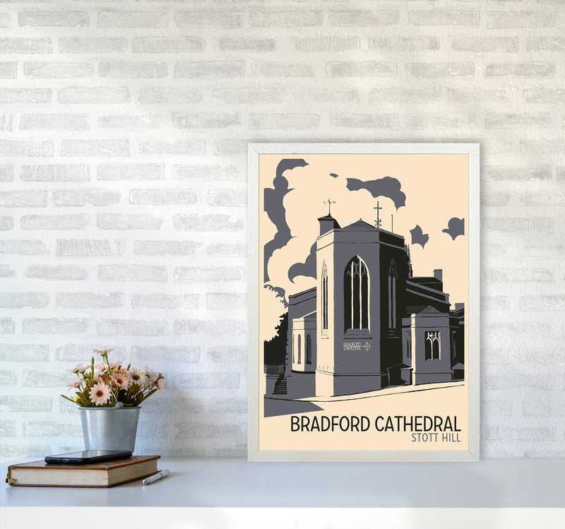 Bradford Cathedral, Stott Hill Travel Art Print by Richard O'Neill A2 Oak Frame