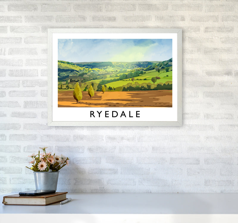 Ryedale Travel Art Print by Richard O'Neill A2 Oak Frame