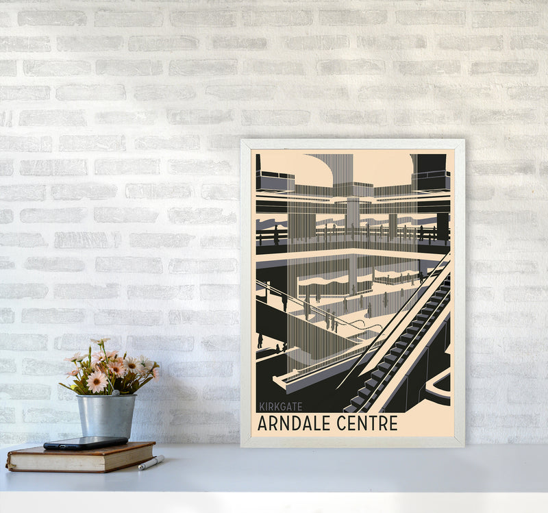 Kirkgate Arndale Centre Travel Art Print by Richard O'Neill A2 Oak Frame
