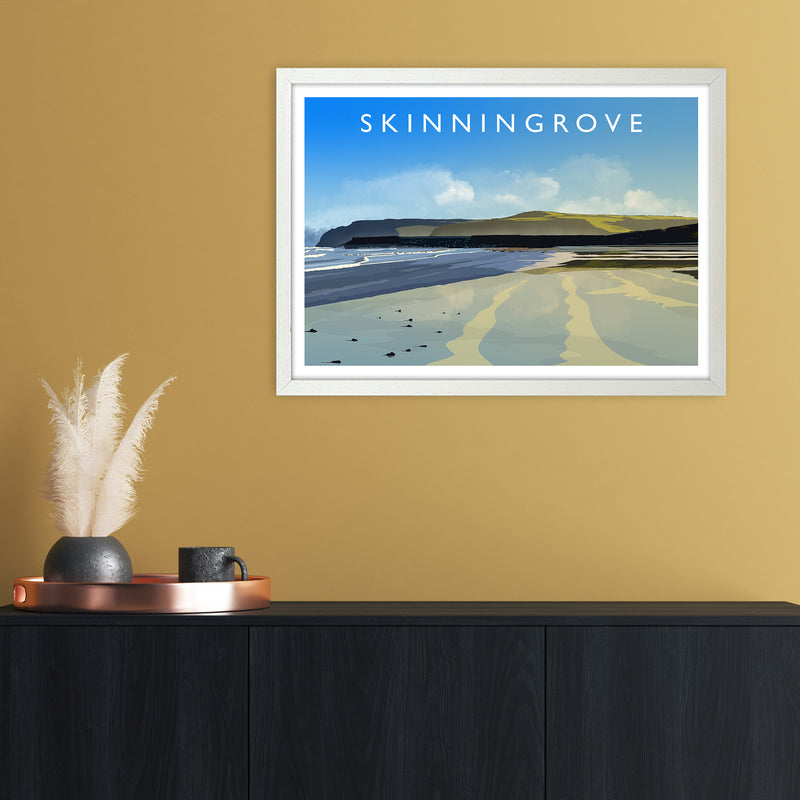Skinningrove 2 Travel Art Print by Richard O'Neill A2 Oak Frame